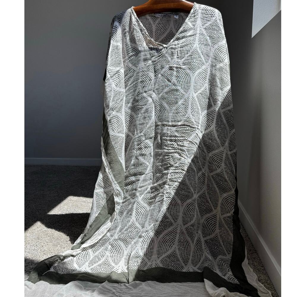 Michael Stars Los Angeles 100% Viscose Geometric Caftan Cover Up Resort Beach